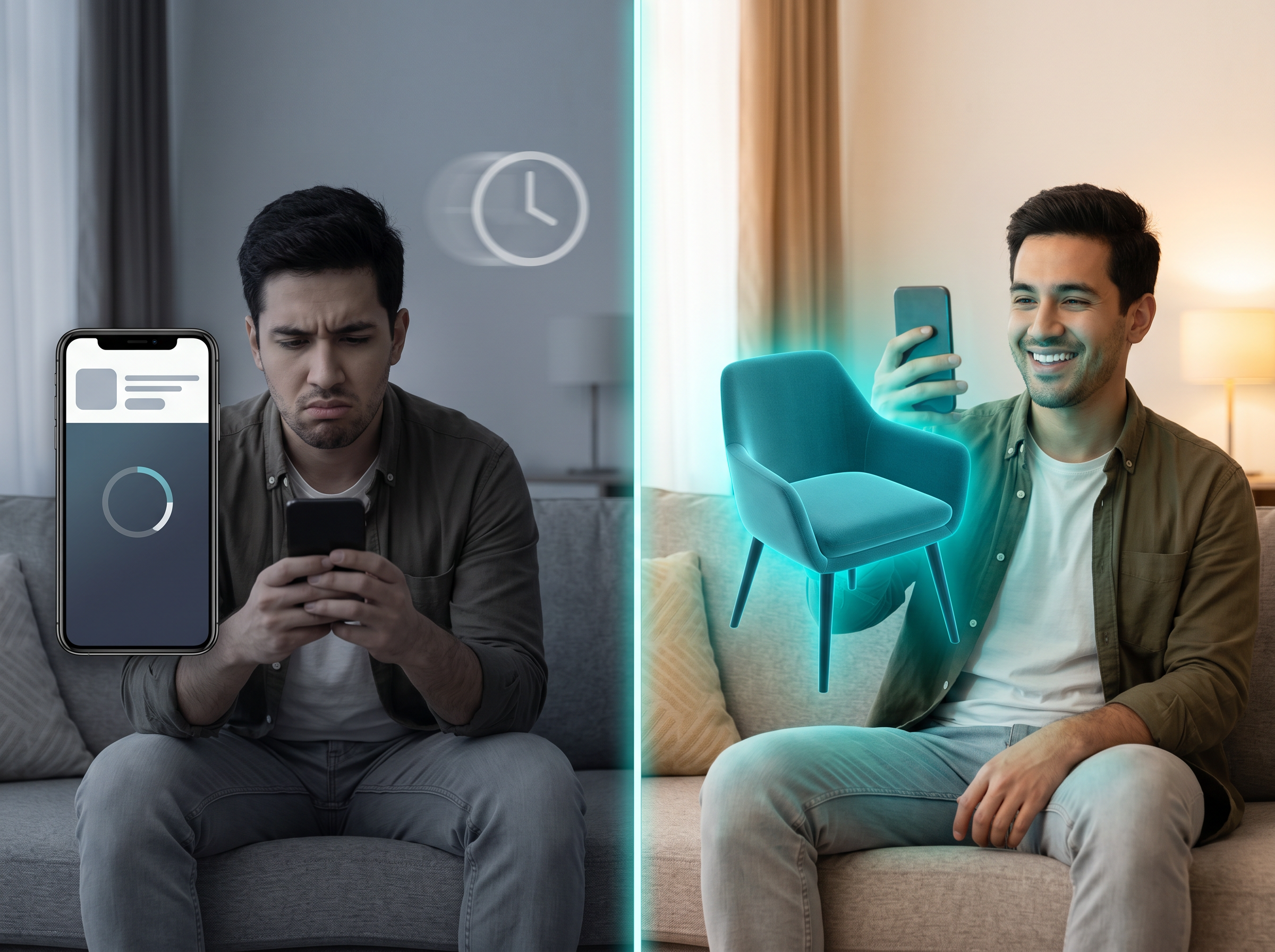 Comparación entre la fricción de descargar una app y la inmediatez de usar WebAR